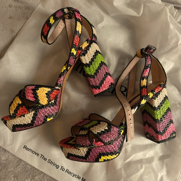 Colorful Raffia Topshop Platforms - Picture 1 of 3